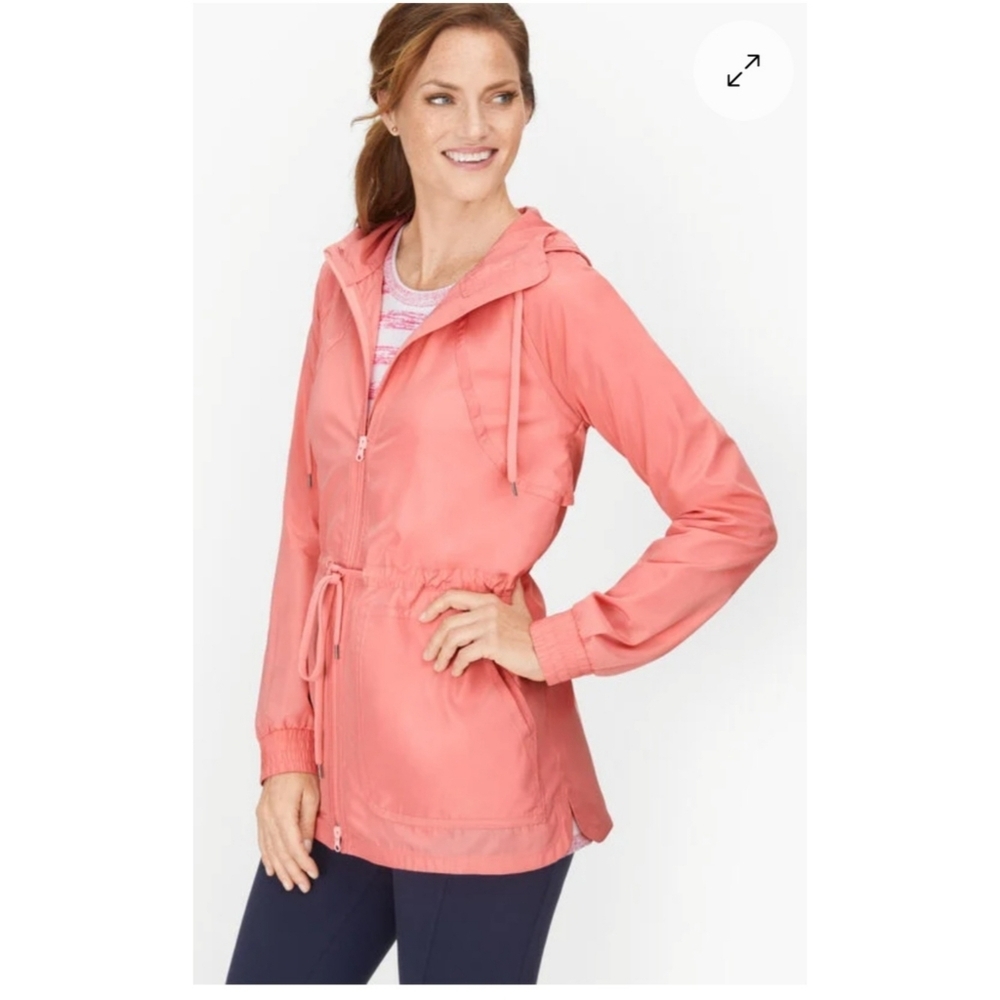 T by Talbots Hooded Cinched Waist Woven Jacket